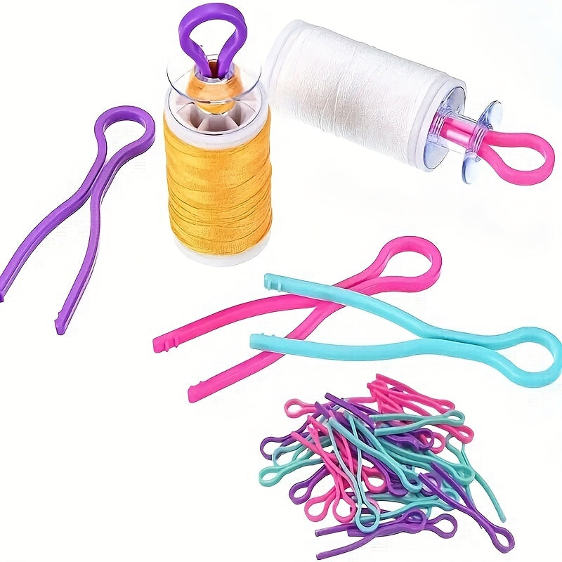 24pcs Plastic Bobbin Thread Clips for Embroidery Quilting DIY Sewing Random