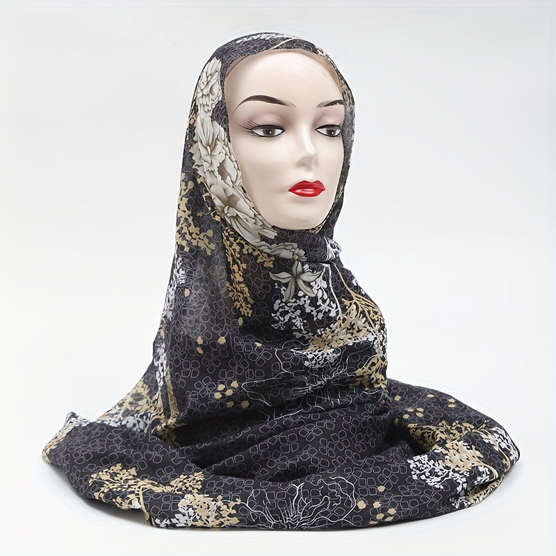 Vintage Floral Tree Print Scarf Hijab Shawl