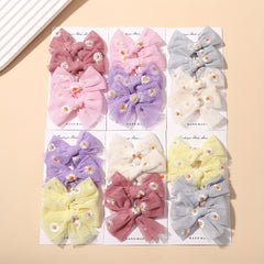 4pcs Daisy Bow Hairpins for Baby Girls