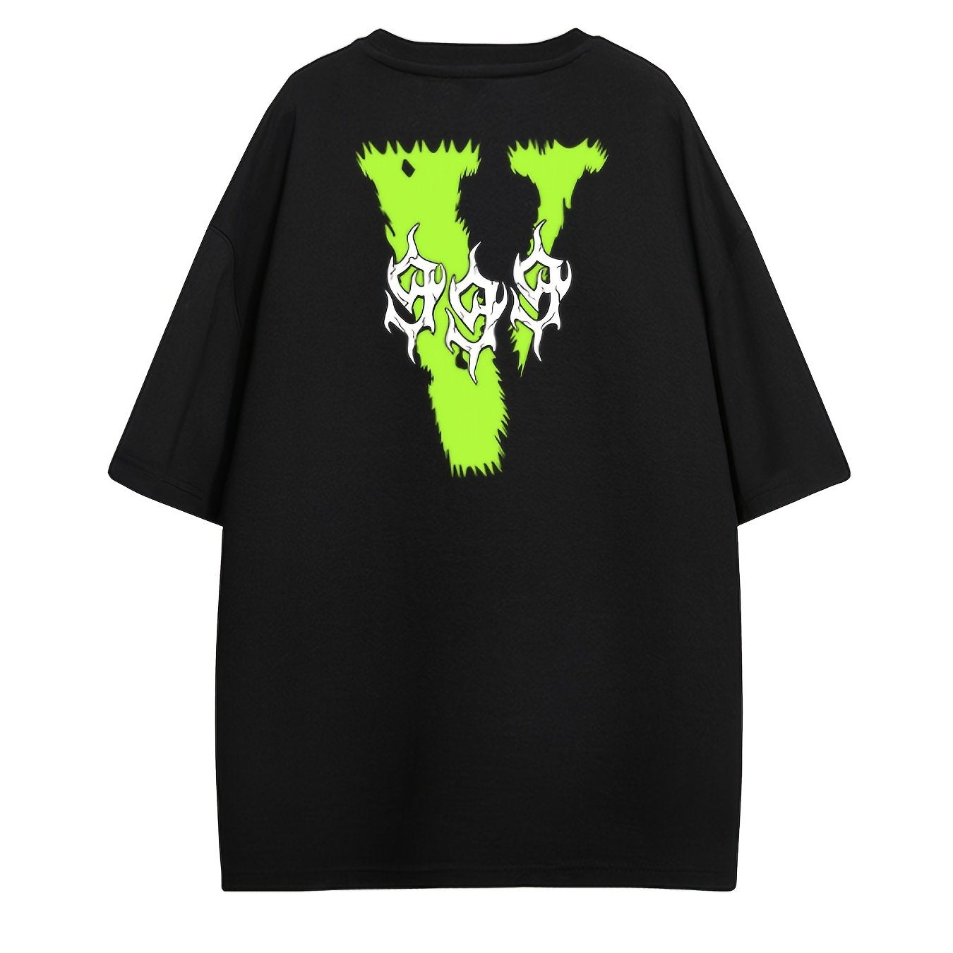 V Letter Print T-shirts Loose Hip hop Short Sleeve Shirt
