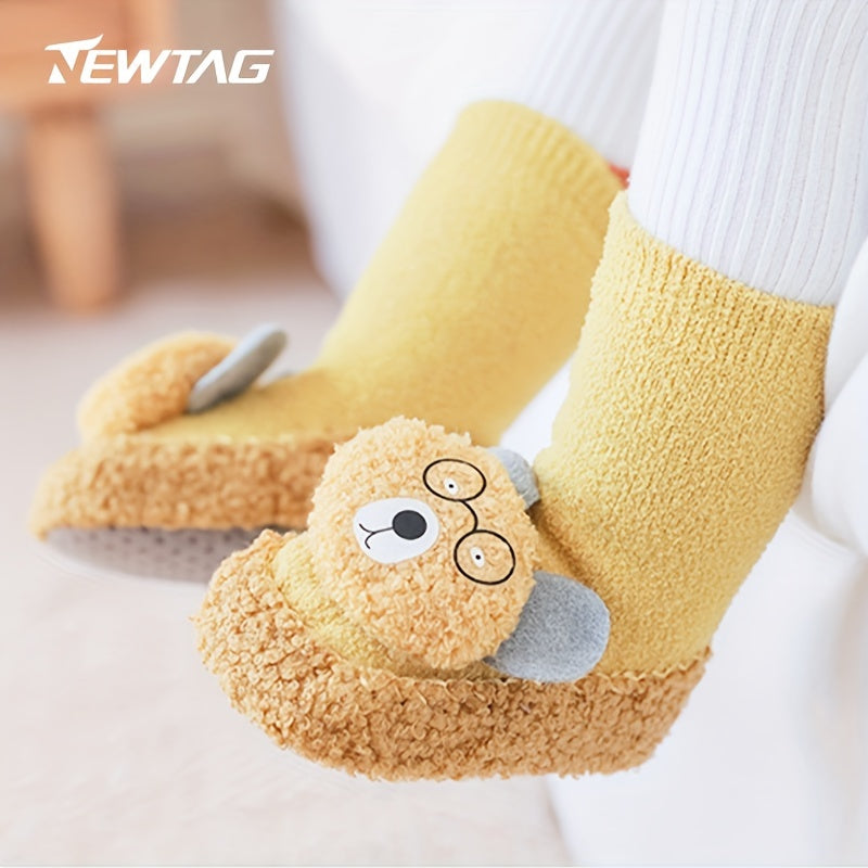 Baby Boy's Non-slip Winter Bear Doll Plush Socks
