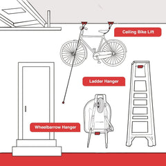 Garage Storage Rack Heavy Duty Ladder Hook Wall Mounted Stainless Steel
