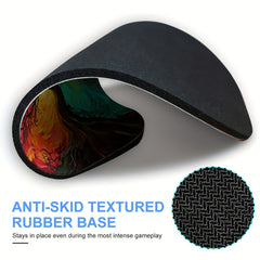 Colorful Tree Pattern Round Mouse Pad Non-slip Rubber Base