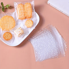 100pcs Transparent Self Sealing Polka Dot Candy Bags