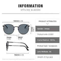 Vintage Mixed Round Metal Frame Sunglasses
