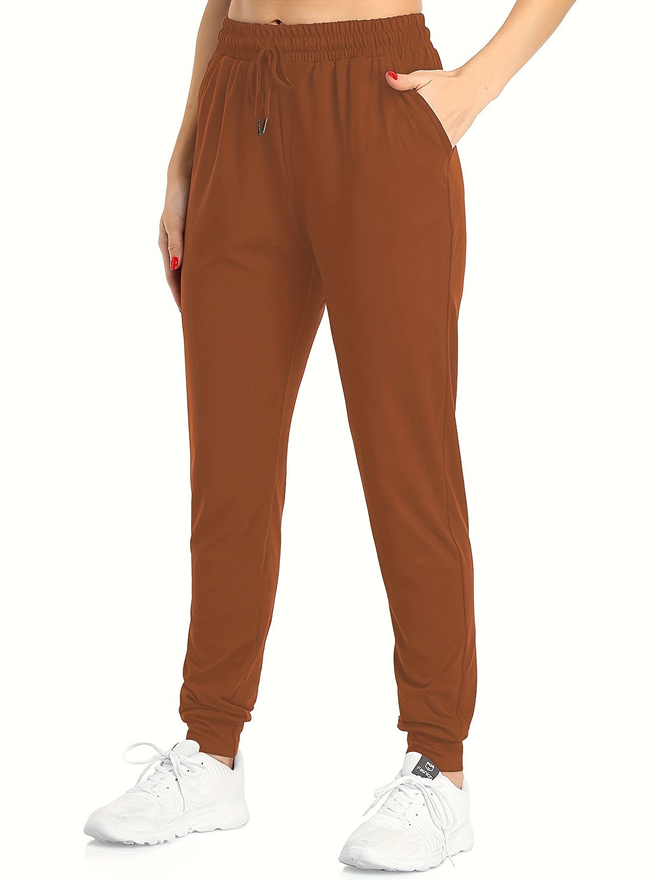 Solid Drawstring Joggers - Women's Casual Pants