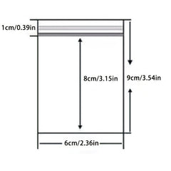 500 Small Self Sealing Transparent Plastic Bags 5.99 cm x 8.99 cm