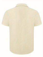 Men's Solid Short Sleeve Shirt for Summer