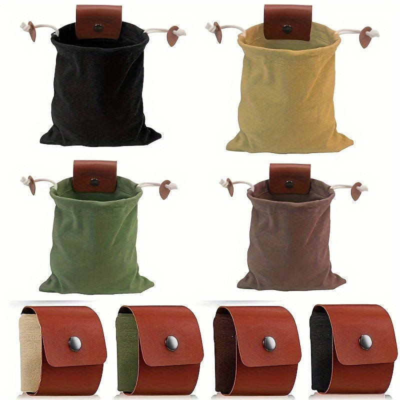 Canvas Waxed Mushroom Foraging Pouch Collapsible Bag