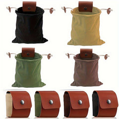 Canvas Waxed Mushroom Foraging Pouch Collapsible Bag