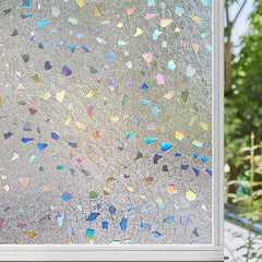 Stained Glass Frosted Window Film Decorative 3D Vinyl Cling Window Decals