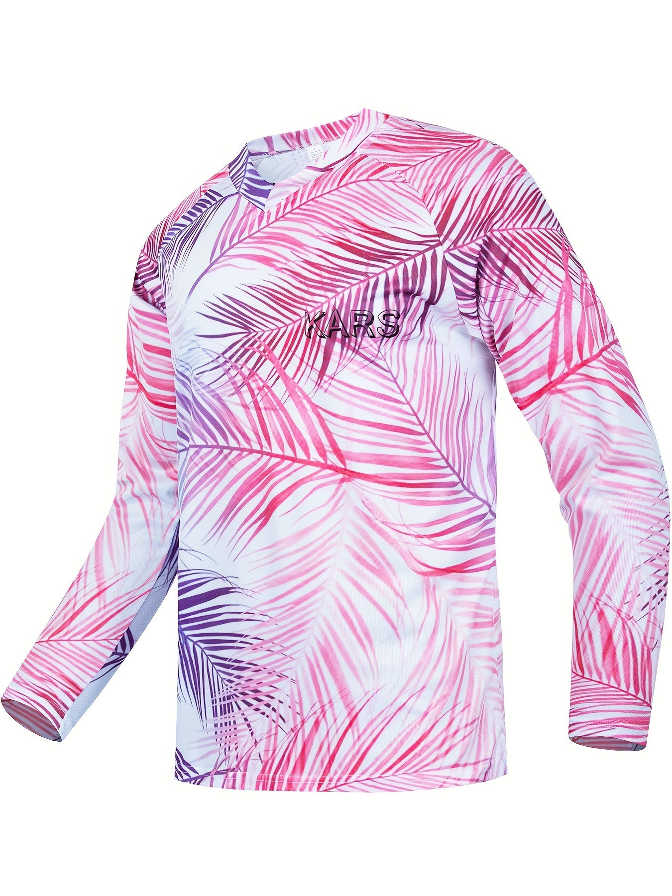 Men's Leaf Pattern Print V Neck Tee Spring Fall Outdoor