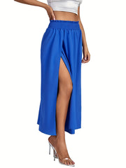 Split Smocked Waist Skirt for Spring & Summer
