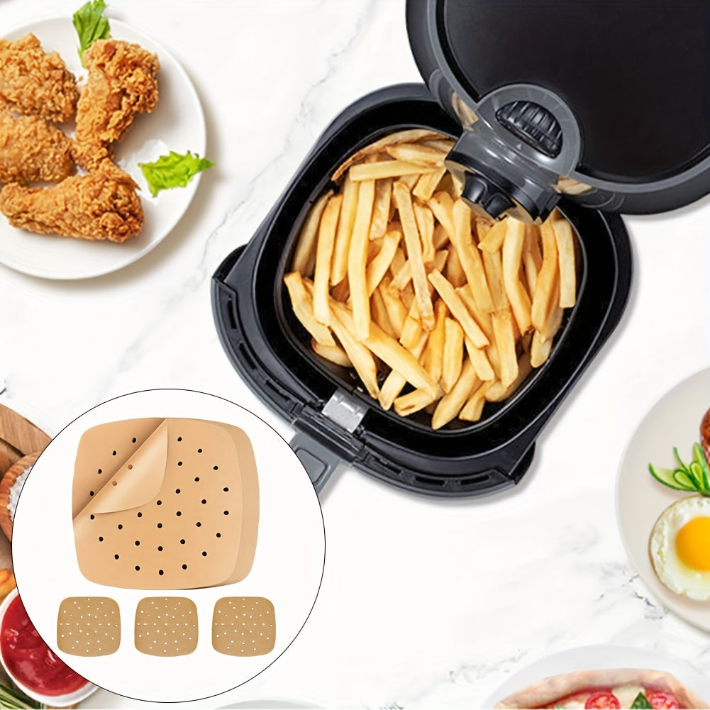 200pcs BBQ Air Fryer Liners Disposable Square Parchment Papers