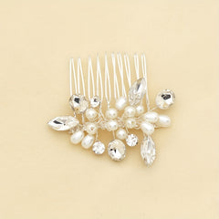 Faux Pearl Rhinestone Hair Comb Head Jewelry Hair Accessories for Girls Women