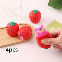 Soft Strawberry Bears Sensory Fidget Toys Set of 8pcs