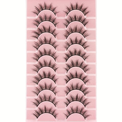 10 Pairs Cat Eyes Fluffy Mink False Eyelashes