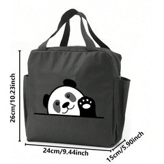 Panda Themed Insulated Lunch Bag Leakproof Oxford Cloth Aluminum Foil