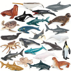 24pcs Marine Animal Model Toys Educational Marine Dolls Birthday Party