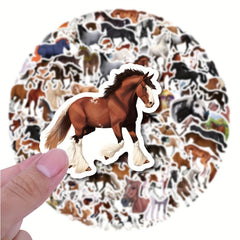 50pcs Horse Stickers Vinyl Water Proof Scrapbook Laptop Bumper Skateboard