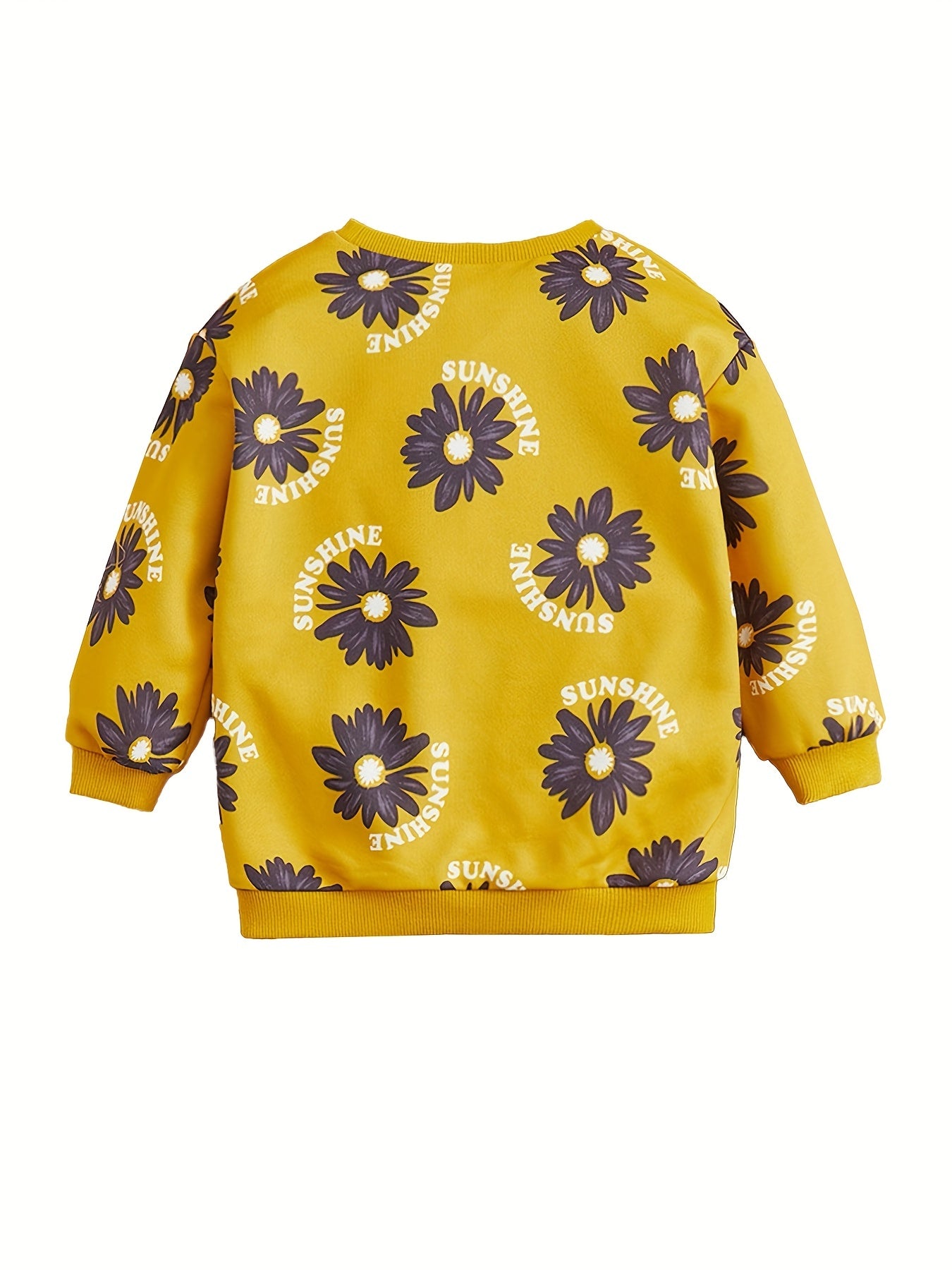Girls' Flowers Allover Print Casual Sweatshirt Top