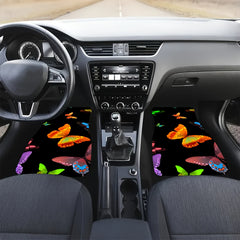 4pcs Colorful Butterfly Car Floor Mats Non-slip Stain Resistant Mats