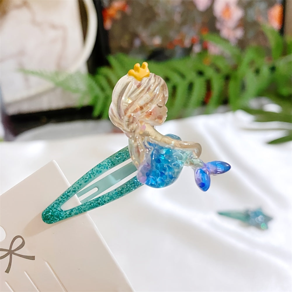 Transp Mermaid Hair Clip Star Shell Side Clip