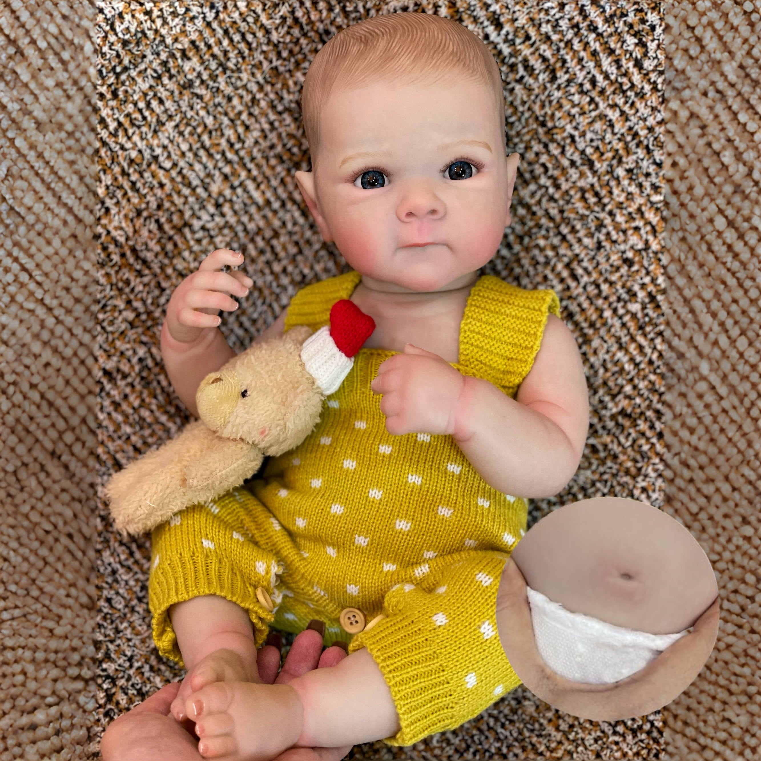 Bettie Girl Vinyl Reborn Dolls Painted Bebe Doll with Hair