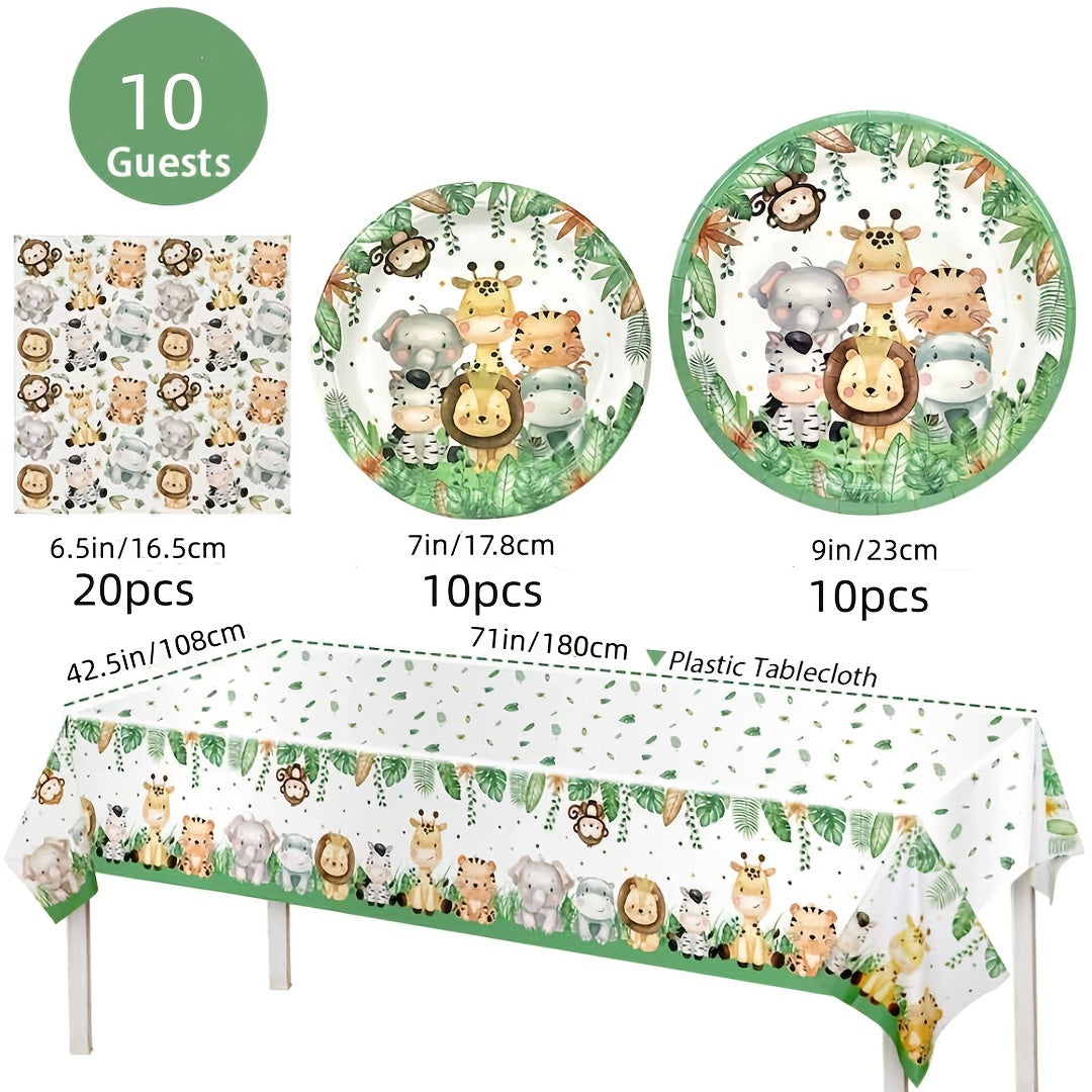 Jungle Safari Shower Plates Napkins For Wild One Birthday Party Supplies