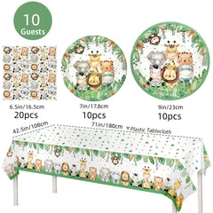 Jungle Safari Shower Plates Napkins For Wild One Birthday Party Supplies