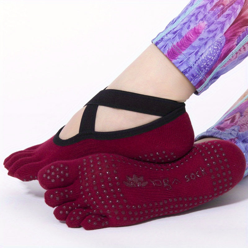 Women's Non slip Cross Strap Yoga Socks Breathable Dance Training Socks