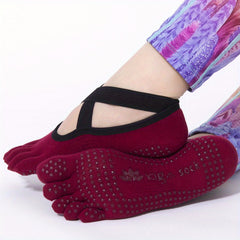 Women's Non slip Cross Strap Yoga Socks Breathable Dance Training Socks