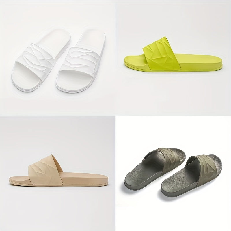 Men's Solid Slides Casual Non Slip Slippers Open Toe Shoes