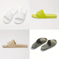 Men's Solid Slides Casual Non Slip Slippers Open Toe Shoes