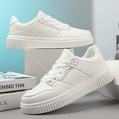 Casual Platform Sneakers Women Thick Sole Lace-up Skate Shoes