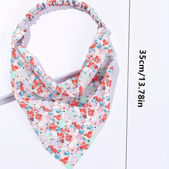 3pcs Floral Triangle Scarf Headband Elastic Turban Bandana Women Head Wrap