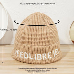 Embroidery Beanie Hat for Women Men Casual Knit