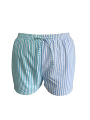 Stripe Print Shirt & Drawstring Shorts Set