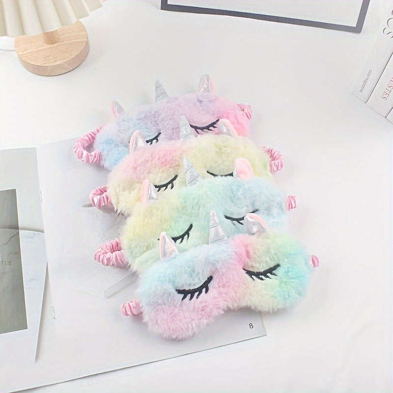 Colorful Sleep Eye Mask Cartoon Plush Blindfold Soft Eye Mask for Travel Rest