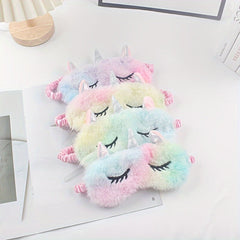 Colorful Sleep Eye Mask Cartoon Plush Blindfold Soft Eye Mask for Travel Rest