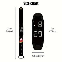 3pcs Fruit Collection Digital Watch Set for Men and Women