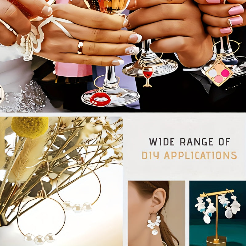100pcs Wine Cup Pendant Ring Open Jump Ring Earrings Beaded Hoops