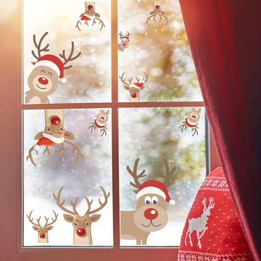 Christmas Reindeer Wall Decal Happy Cartoon Reindeer Wall Mural