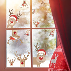 Christmas Reindeer Wall Decal Happy Cartoon Reindeer Wall Mural