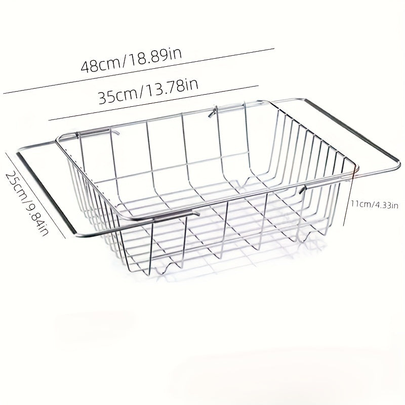 Kitchen Sink Drain Basket Telescopic Tableware Drain Rack