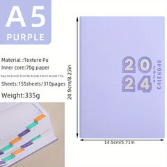 A5 365-Day Planner in Smooth Leather Notebook