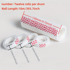 12 Volume Matte Tape Replacement Stationery Tape