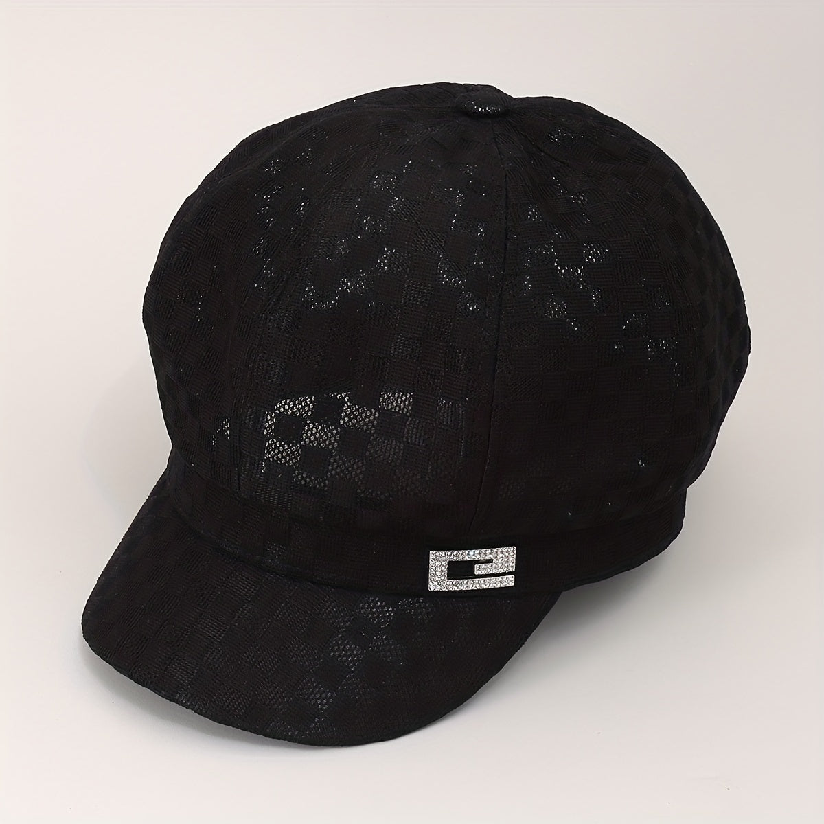 Plaid Beret Mesh Breathable Painter's Cap British Style Women Newsboy Hat