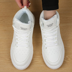 Faux Leather High Top Skate Shoes Casual Sneakers