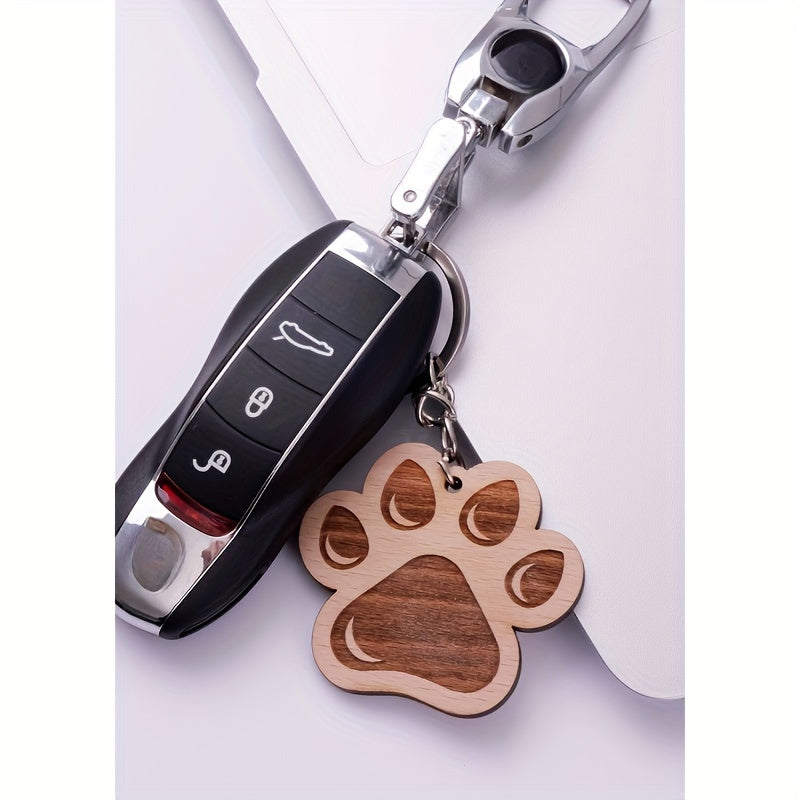 1pc Cartoon Wooden Car Keychain Creative Key Chain Keyring Pendant